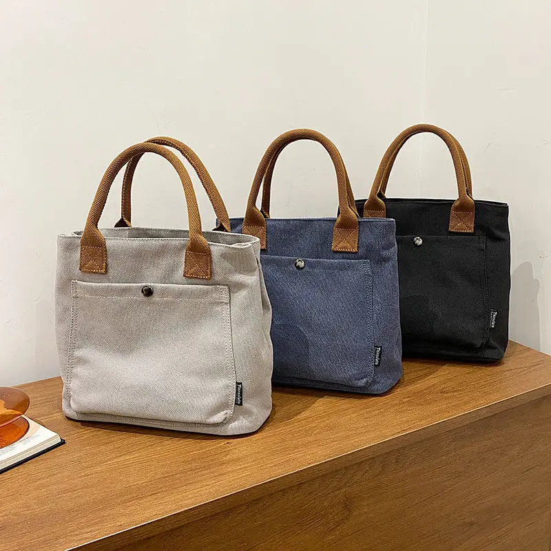 

2022 New Spring Autum Women'S Shoulder Bags Handbags High-Capacity Tote Bag Canvas Zipper Color Large Capacity One Shoulder Hand