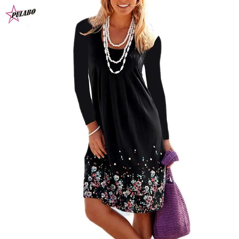 

Новинка, винтажные платья с цветочным принтом на весну и осень 2022, женское длинное богемное платье, Повседневное платье с длинным рукавом и ...