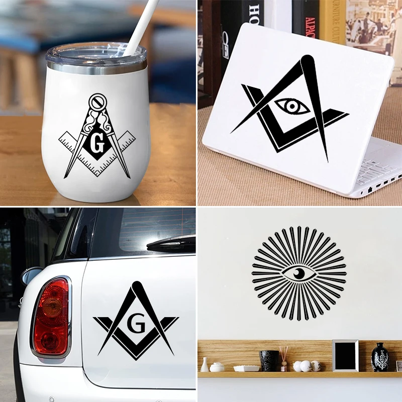 Наклейки Freemason для бутылки с водой наклейка на кружку s угольник и циркуль