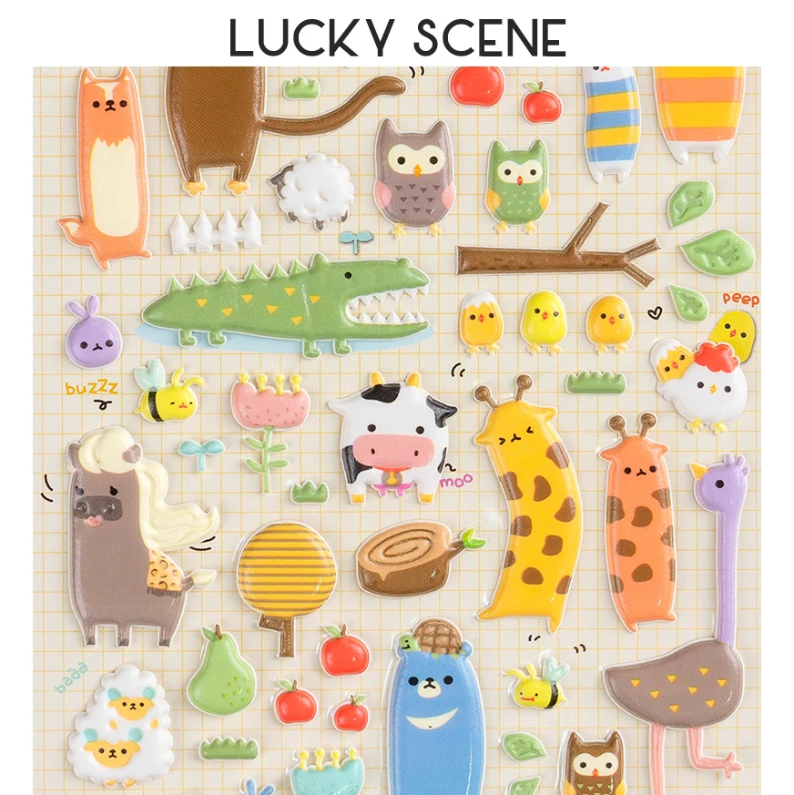 

Sponge Bubble 3D Cartoon Sticker Star Rabbit Animal Manor Handbook Decoration S00831