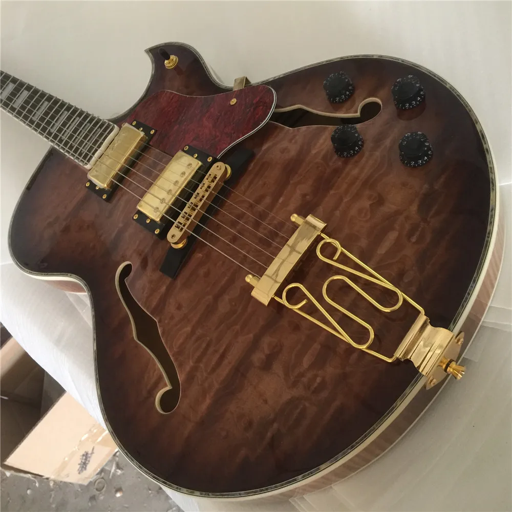

jazz Semi Hollow guitar Reddish Brown L5 electric guitar ES-175 Jazz Semi Hollow Electric Guitars Guitarra