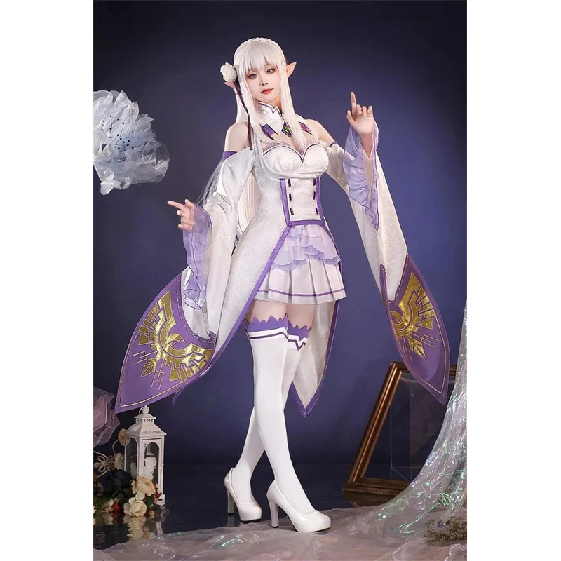 AGCOS Аниме Re: Жизнь в другом мире от нуля Emiria Косплей Костюм Женщина Рождество