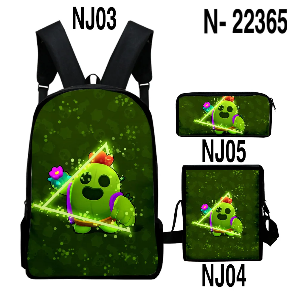 

New 2022 Children Backpack Poco Spike Leon and Star ,Backpack Set School Bag+Shoulder Bag+Pencil Bag 3pcs