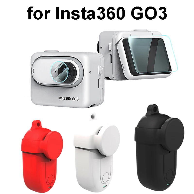 

For Insta360 GO 3 Camera Silicone Case Scratchproof Lens Cap Non-slip Charging Box Protective Cover for Insta360 GO3 Accessories