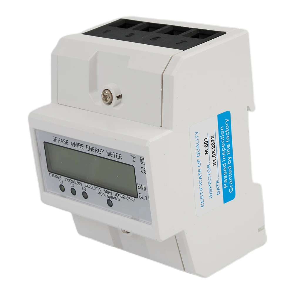 

DTM025 3 Phase Electronic Energy Meter Rail Type Install English Electric Power Meter DC AC 380V 220V IEC62052-11 IEC62053-21