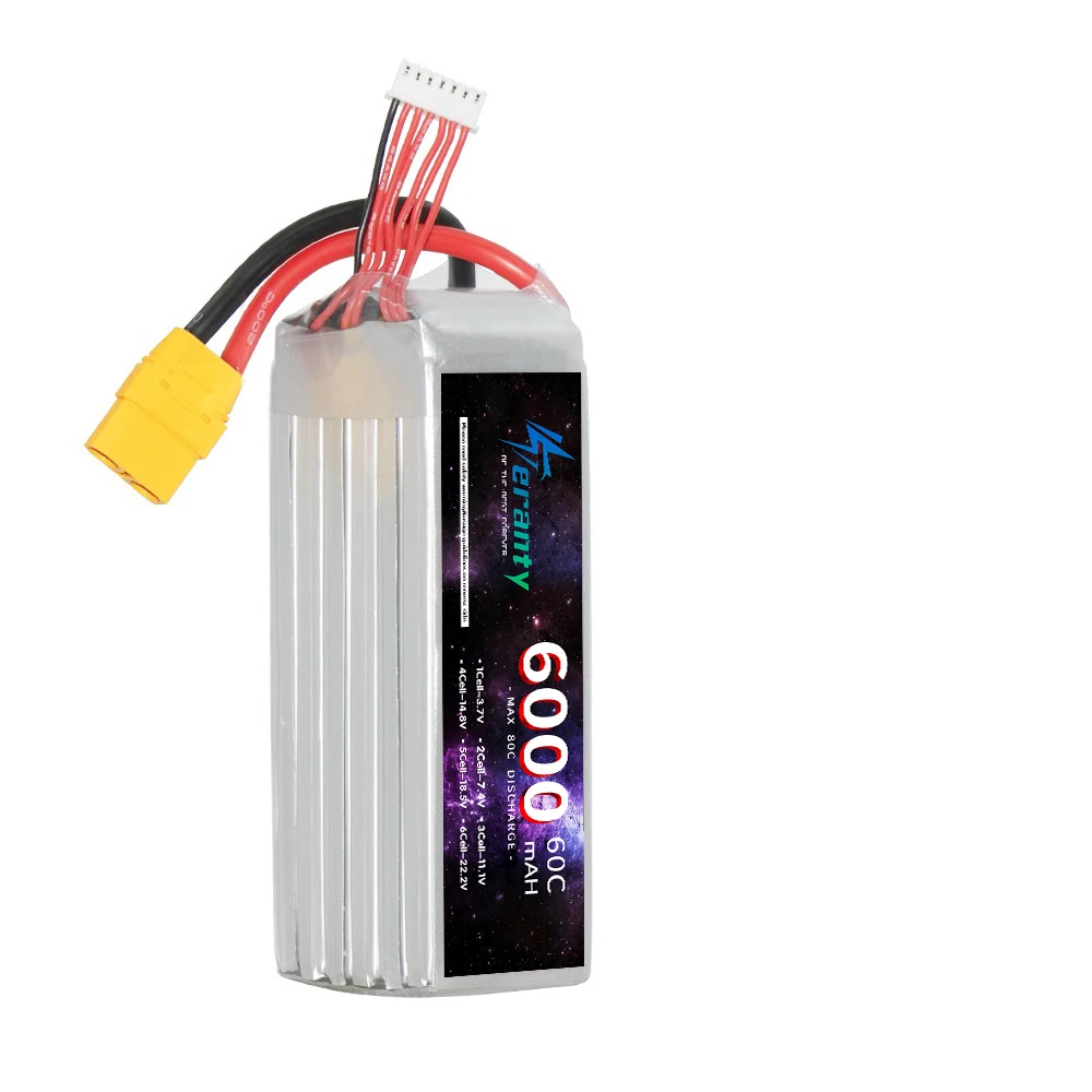 Teranty 6S батарея XT60 разъем 22 2 в 6000 мАч Lipo 60C для дрона летающей машины DlY