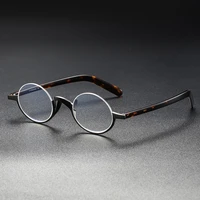 japan handmade men vintage round half frame titanium myopia glasses women small circle style retro harry optical eyeglasses
