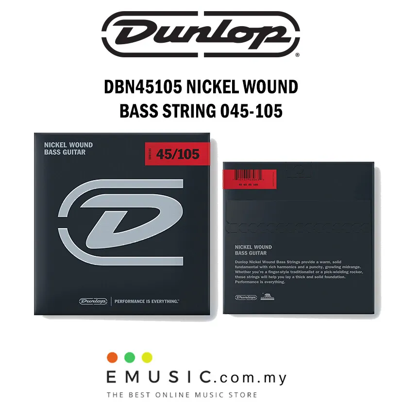 Jim Dunlop DBN45105 Nickel Wound Bass Guitar String 045-105