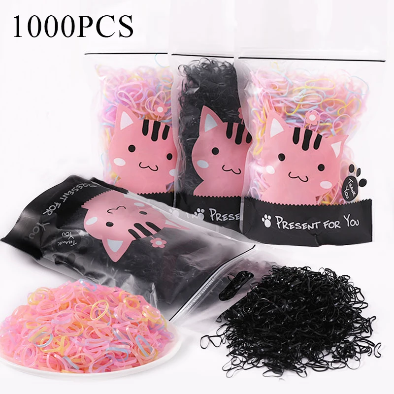 

Korean Version New One-time Do Not Hurt The Hair Girl Children's Rubber Band Hair Rope Black Hair Ring Baby Head Accessories