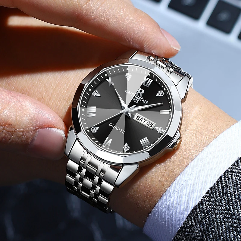 Часы наручные мужские кварцевые в деловом стиле модные простые с ромбовидным