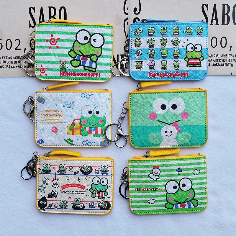 

Sanrio Keroppi милый мультяшный брелок для ключей кошелек кавайная игрушка пакет для карт кошелек для монет искусственная школьная сумка Украшение Детские подарки