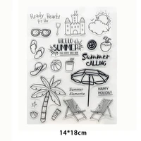beach and plants clear stamps for diy scrapbooking card fairy transparent rubber stamps making photo album crafts template