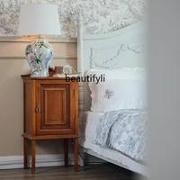 zqbedside table small solid wood bedroom high grade light luxury new bed breakfast retro