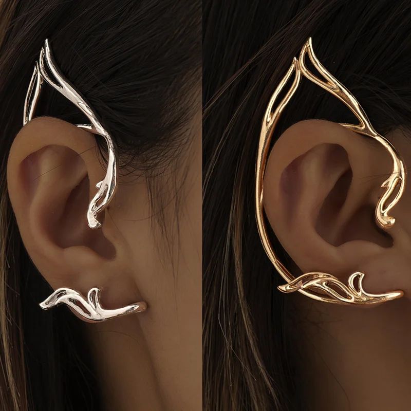 

Luxury Fairy Contour Ear Clip Women's Alloy Cat Ear Style Earrings European and American Fashion Versatile Creative Ear Clips