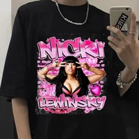 nicki lewinsky fashion graphic tshirt nicki minaj unisex crewneck t shirt vintage 90s summer tee shirt short sleeve oversized