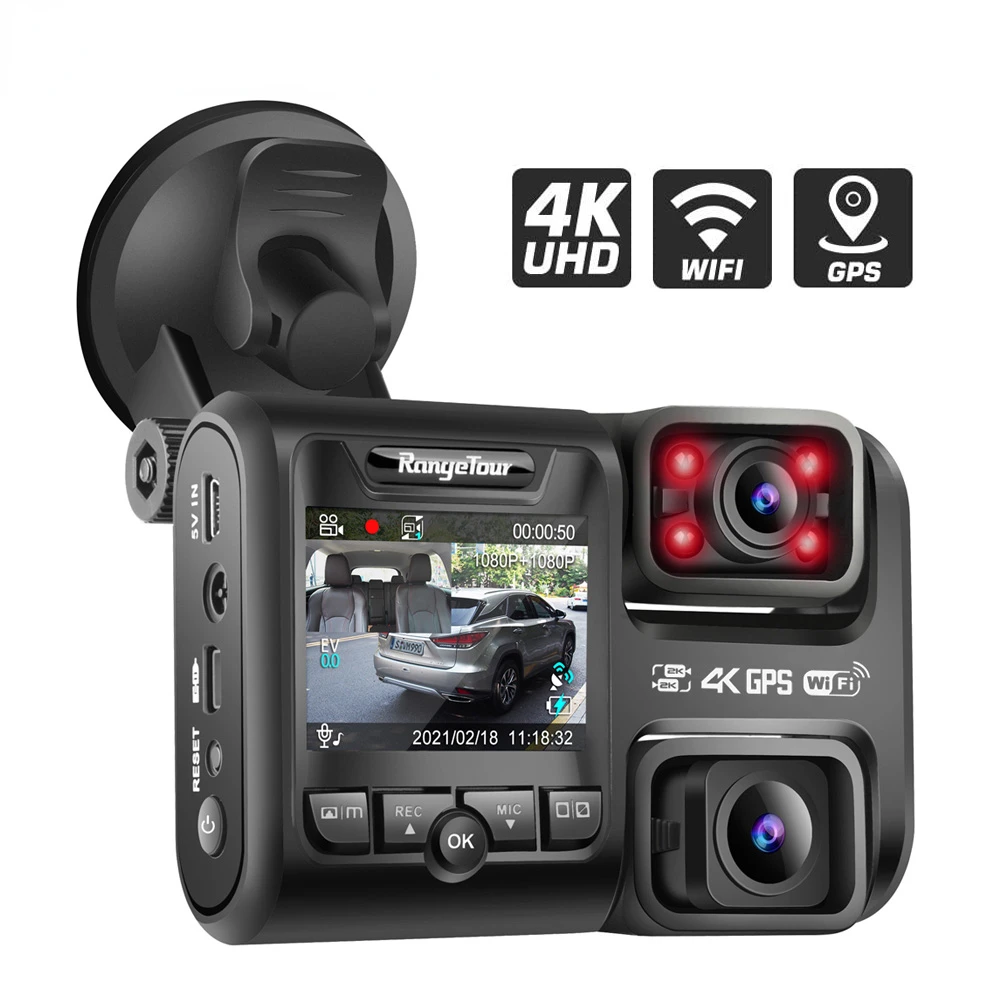 

Lens Car DVR 4K 2160P Sensor WIFI GPS Logger 2 Camera Dash Cam Video Recorder Night Vision 170 Degree Camcorder D30H