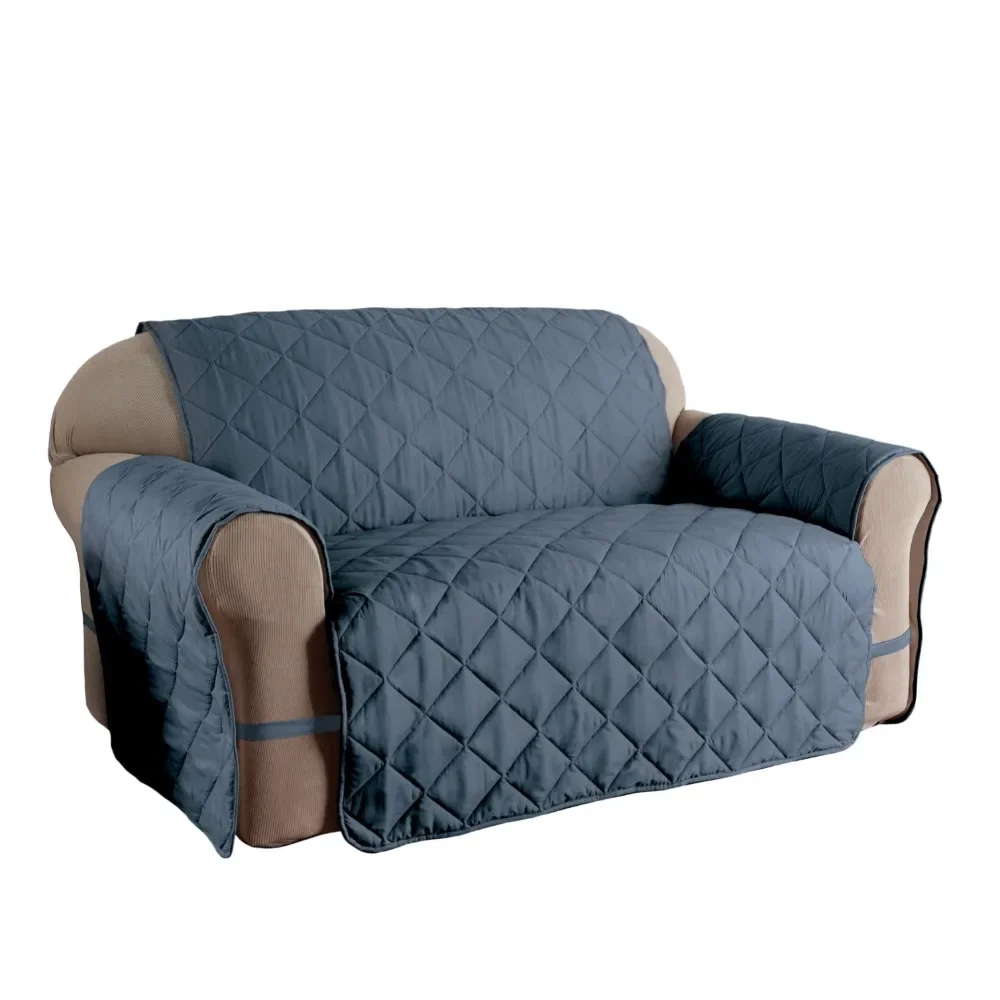

Sofa Cover for Living Room Sofas 1-Piece Microfiber Solid Ultimate Loveseat Furniture Cover Slipcover Home Slate Blue Covers