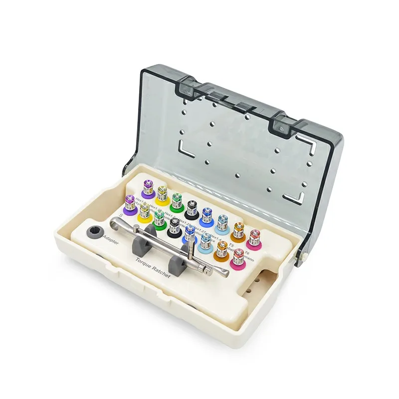 

New Arrival Whole Set Dental Implant Restoration Tool Kit Dental Universal Implant Torque Screwdrivers Wrench 10-70NCM