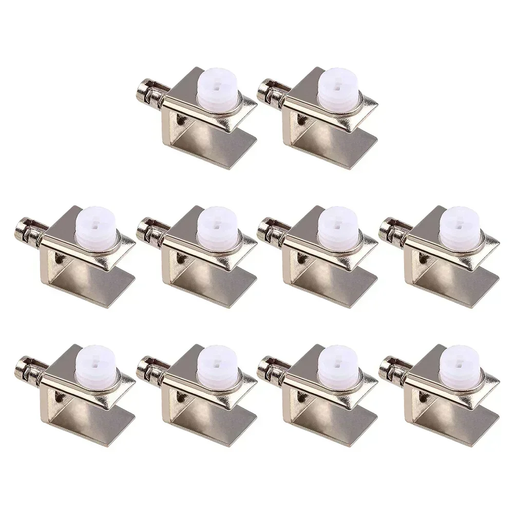 

10 шт. регулируемые стеклянные зажимы, стеклянные кронштейны со штифтом, настенные держатели для полок, слой цинкового сплава, стеклянный зажим, зажим для полки