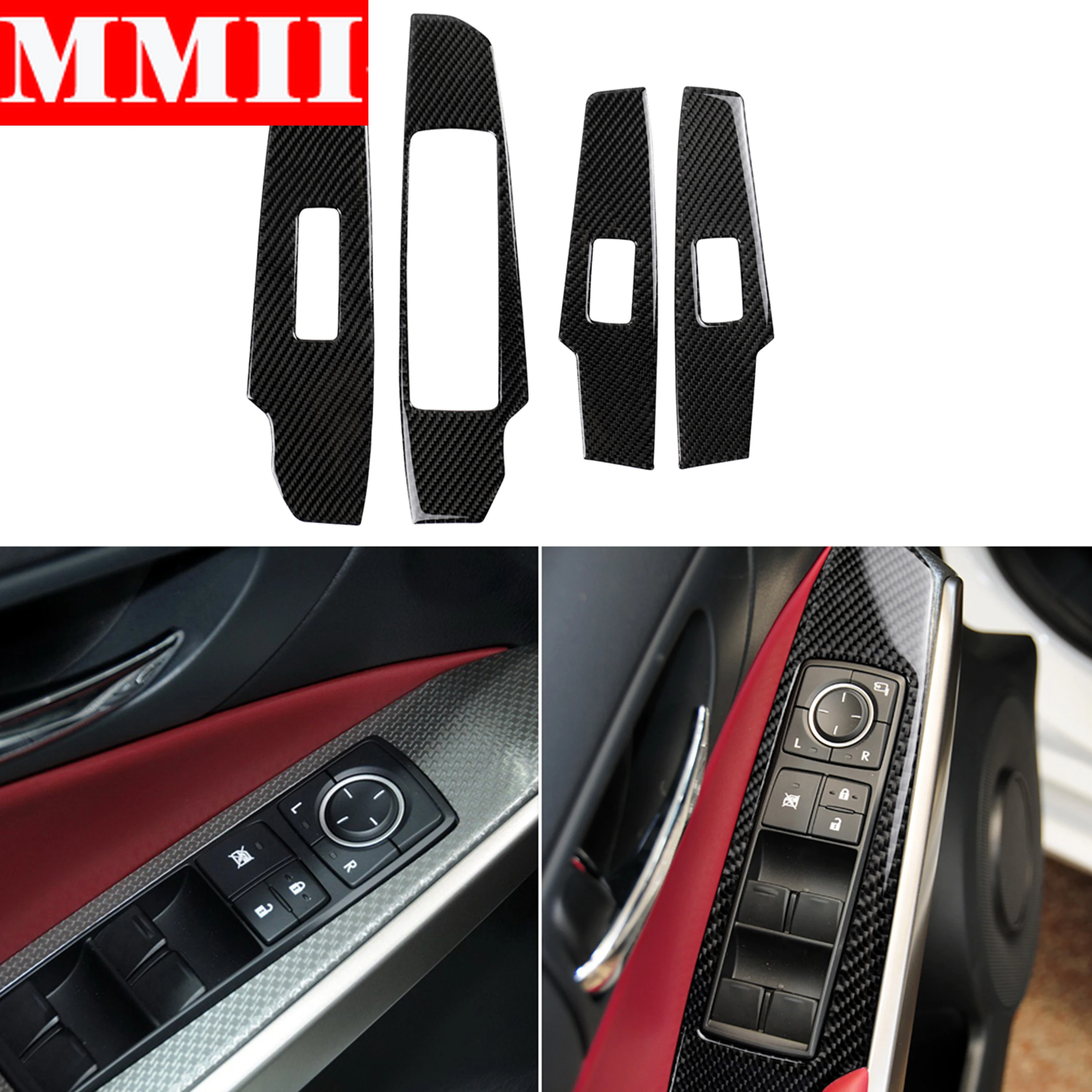 

Carbon Fiber For Lexus IS250 300 350 200T 2013-2019 Car Window Lifter Switch Button Panel Sticker Door Control Accent Cover