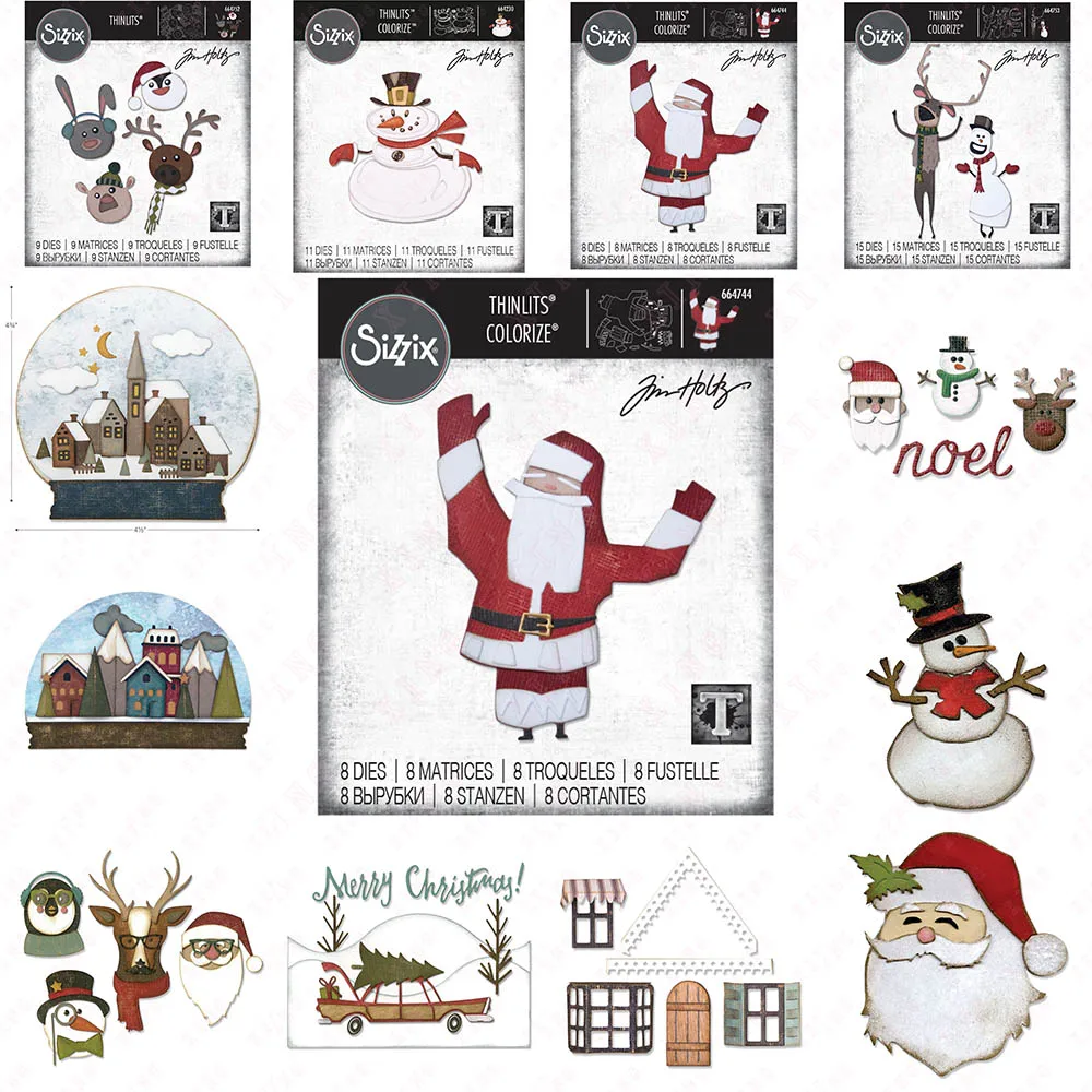 

New Metal Cutting Dies Scrapbook Decoration Embossing Diy Side-order Set - Christmas Snowman Fixer Home Critters Reindeer Molds