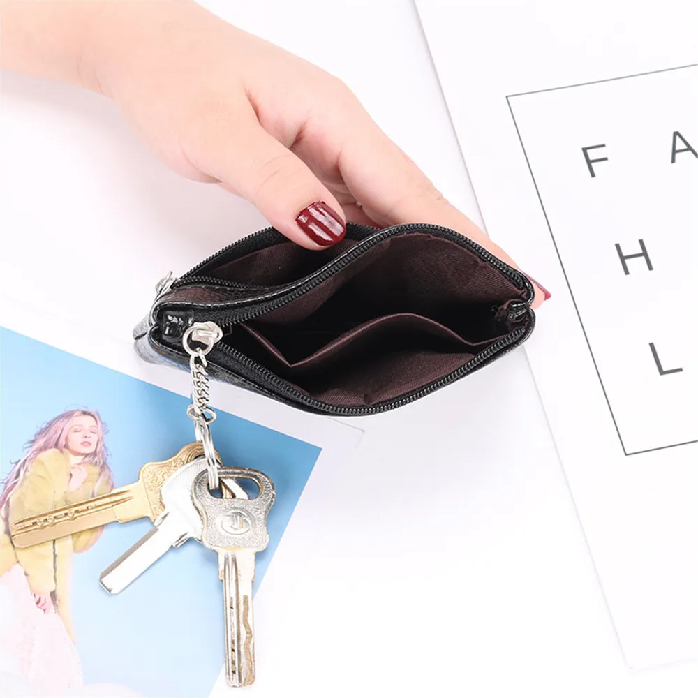 

Coin Purse Mini Change Bag Pu Small Wallet Kids Coin Pocket Card Holder With Keyring High Quality Zipper Storage Pouch Women Men