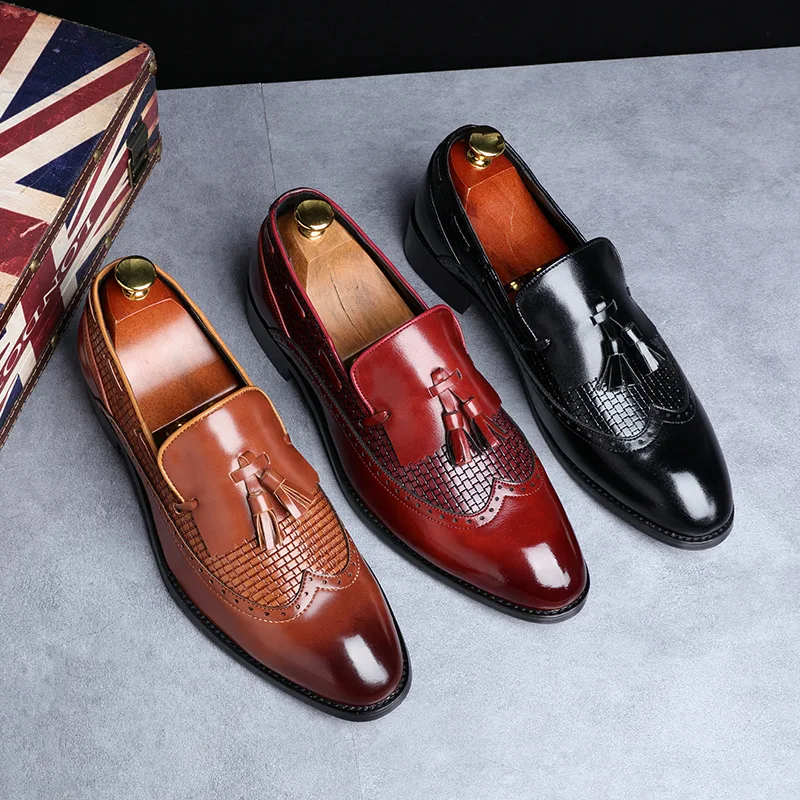 

Men Formal Leather Shoes Men Leather Shoes PU Solid Color Breathable Wear Resistant Waterproof and Non Slip Shoes for Men