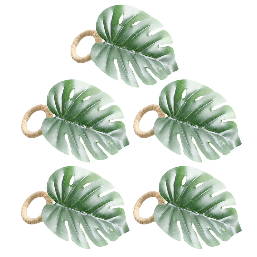 

Napkin Party Holder Ring Serviette Buckle Table Supplies Hawaii Buckles Holders Towel Clips Decorations Alloy Turtle Leaf