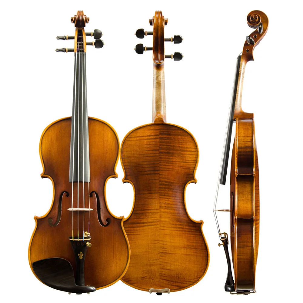 CHRISTINA Скрипка ручной работы V05B темная ретро ​​массив ели двухсекционная задняя