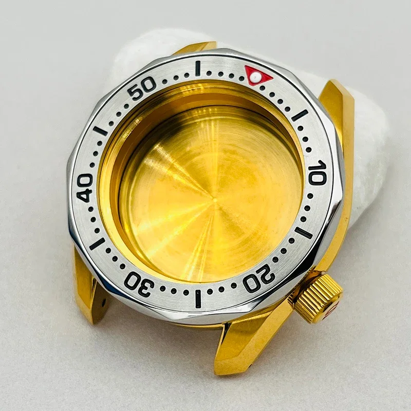 Корпус NH35 Золото SPB185 SPB187 Корпуса часов Волнистая нижняя крышка Герметичная