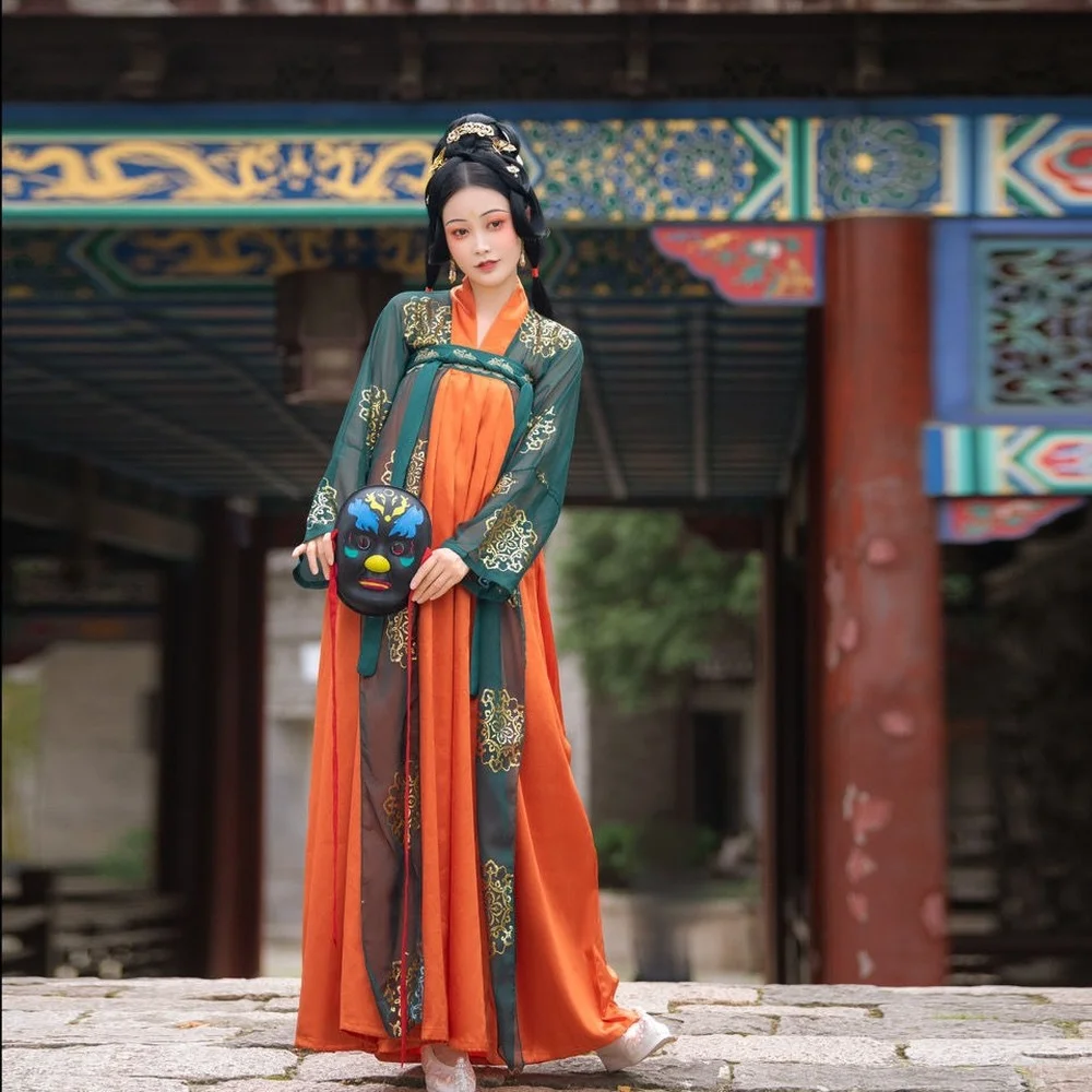 

Original Carnaval Costumes Woman Hanfu Female Qing Skirt Classical Dance Guzheng Performance Performance Chinese Hanfu Green