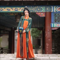 original carnaval costumes woman hanfu female qing skirt classical dance guzheng performance performance chinese hanfu green