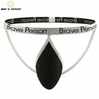 Мужские трусы брифы из хлопка BRAVE PERSON, черные Трусы-стринги, джоки с карманом, сексуальное нижнее белье для мужчин, гей-стринги, 2019