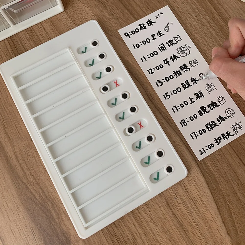 

Self-discipline Checker Kids Utensils Chores Chart Trackers DIY Multifunctional Portable Schedule Prizes Rewards Checklist for