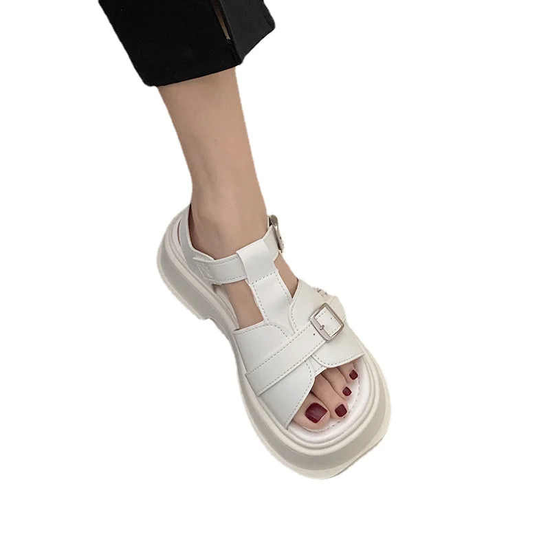 

2023 Summer Gladiator Narrow Band Woman Sandals Fashion Design Open Toe Platform Flats Casaul Outdoor Beach Sandalias Shoes
