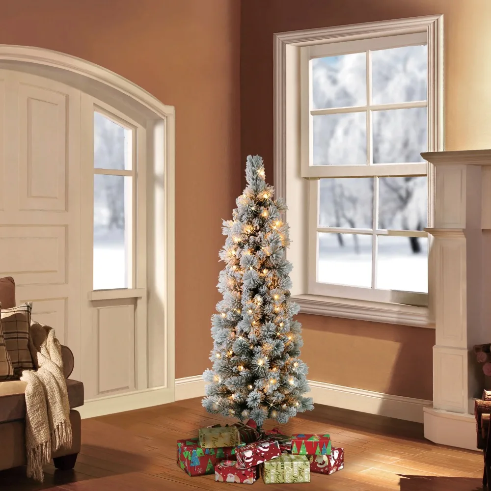 Portland Pine Artificial Christmas Tree With 350 Ul-listed Clear Lights Wood Decoracion Navideña