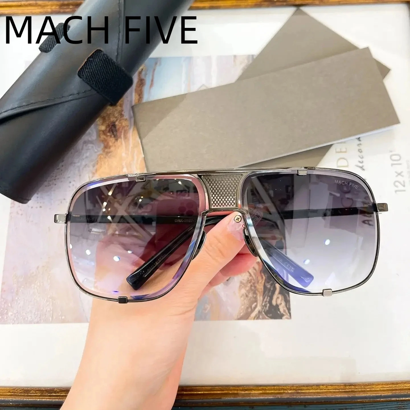 Новые солнцезащитные очки DT DRX-2087 MACH FIVE Gradient Purple Lens, роскошный дизайн, женские солнцезащитные очки квадратной формы, лимитированная серия, мужские солнцезащитные очки с коробкой (art.: 3920d8bb2e73d) - 3920d8bb2e73d