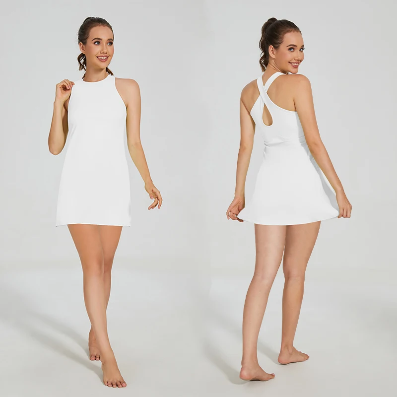 SEVENPALMS Women's Stretchy Tennis Dresses Yoga Clothing Fitness Casual Sports Golf Badminton Running Dancing Volleyball Dress