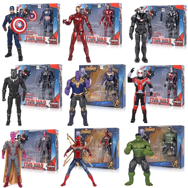 

Marvel Avengers Toys Thanos Hulk Buster Spiderman Iron Man Thor Wolverine Black Panther Action Figure Toys For Children's gifts