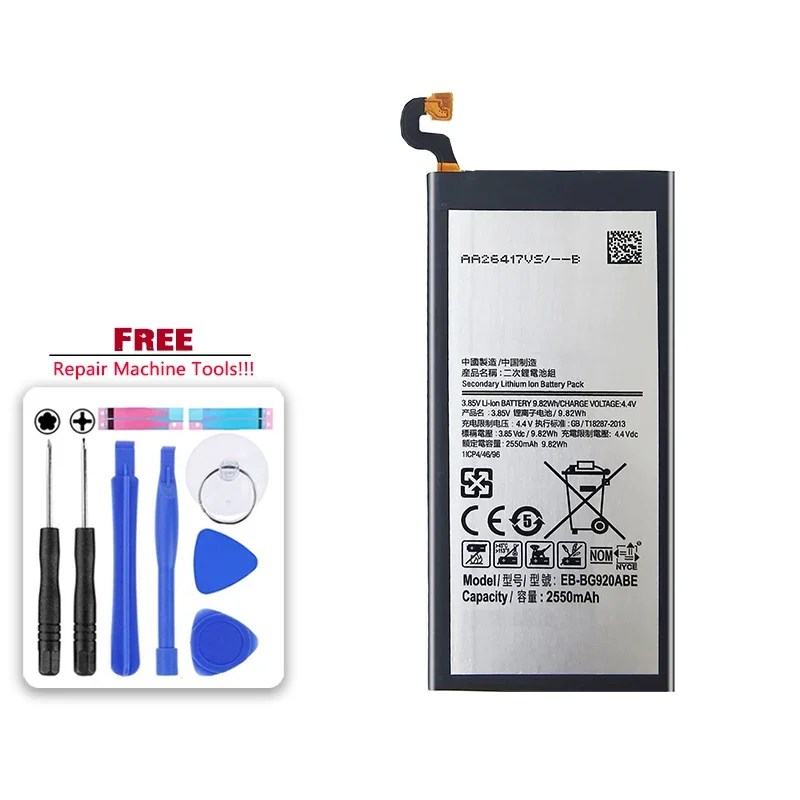 Аккумулятор EB-BG920ABE для Samsung GALAXY S6 G9200 G9208 G9209 G920F G920A G920V 2550 мАч