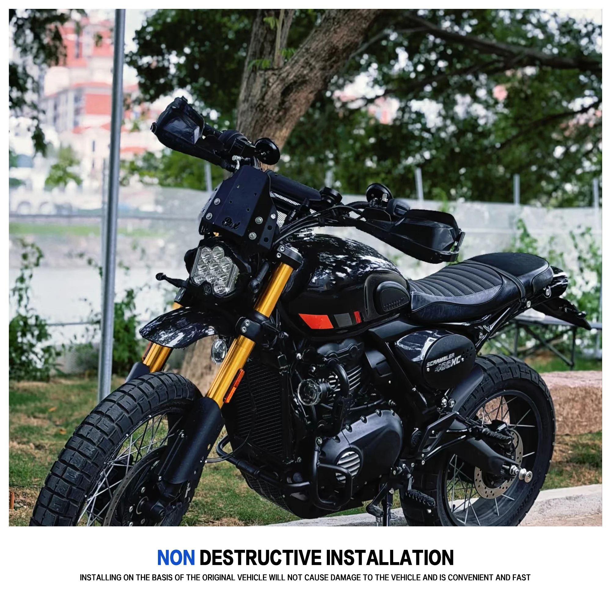 Защитный кожух руля из алюминиевого сплава для мотоцикла Triumph Scrambler 400X XC Speed400, ветрозащитный щиток для рук (art.: 3920dbf44ea54) - 3920dbf44ea54