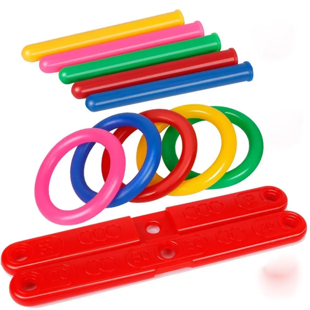 

Kids Gift Parent-child Educational Multi-color Throwing Ferrule Toy Toss Ring Toy Intelligence Game Outdoor Fun Toy