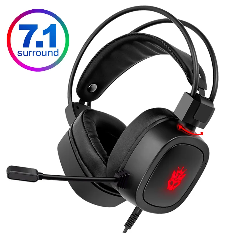 

2023 Business 7.1 Pink Lovely Gaming Headset Sound Stereo Earphones USB Wired Headphones Mic Breathing Light PC Gamer PS4