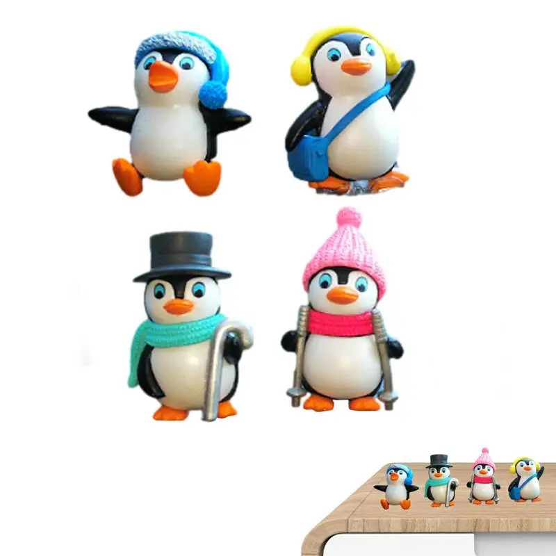 

Мини статуя пингвина, статуя пингвина, украшение для автомобиля, Мини фигурки пингвина, искусственные животные, Мультяшные украшения с центральным контролем для дома