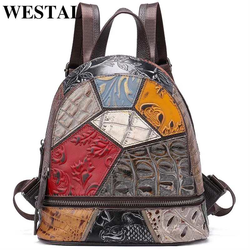 WESTAL-mochila pequeña para mujer, mini mochila vintage antirrobo, 86348