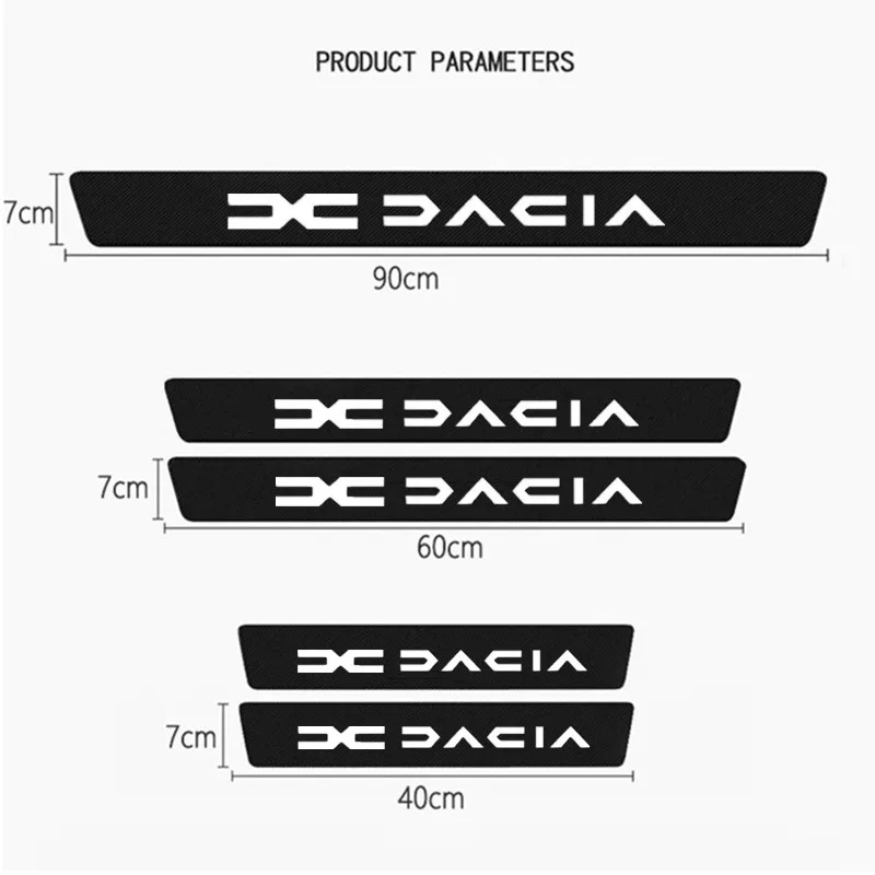 

4/5 шт., защитная наклейка на порог автомобиля, декоративная полоса, аксессуар для Dacia Duster Logan MCV Sandero Stepway Dokker Lodgy