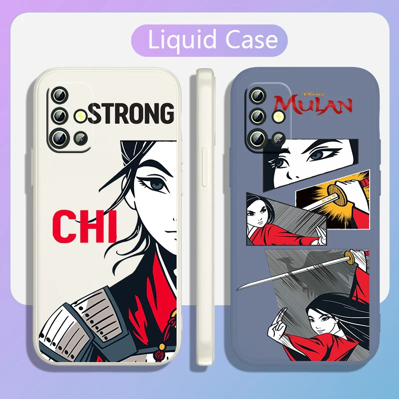 

Disney Mulan Cute For Samsung A71 A50 A30 A30 A20 A10 A20 J7 J6 J5 J4 J3 Plus Prime Liquid Rope Silicone Phone Case