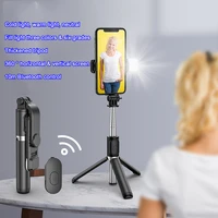 smartphone bluetooth tripod selfie stick with led light mini phone stand 360 gimbal stabilizer photography for mobile cellphone