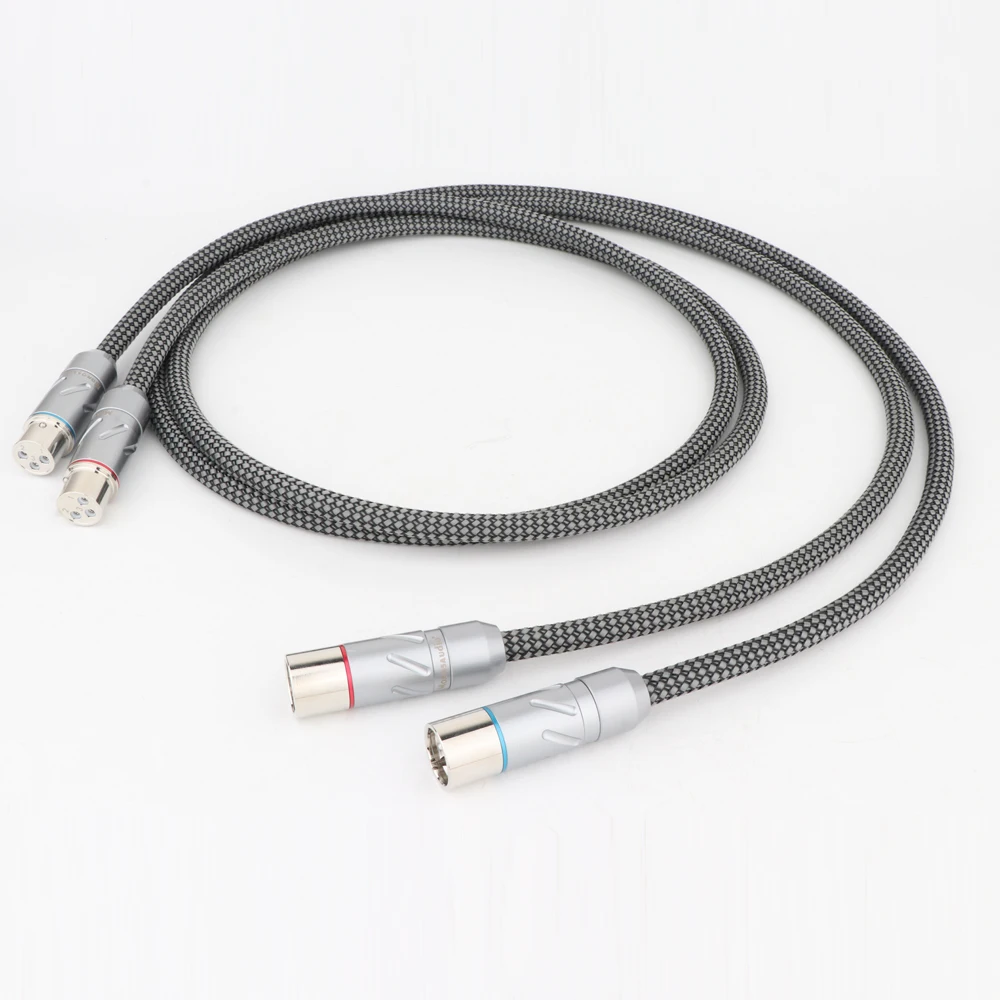 

HIFI A202X7R 99.998% OFC Copper Silver Plated Balanced Interconnect XLR Cable Pure Copper Rhodium Plated XLR Connectors