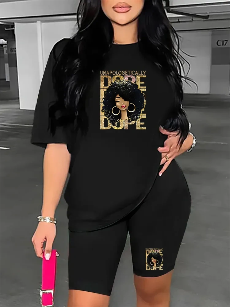 Комплект из двух предметов с графическим принтом футболка коротким рукавом и